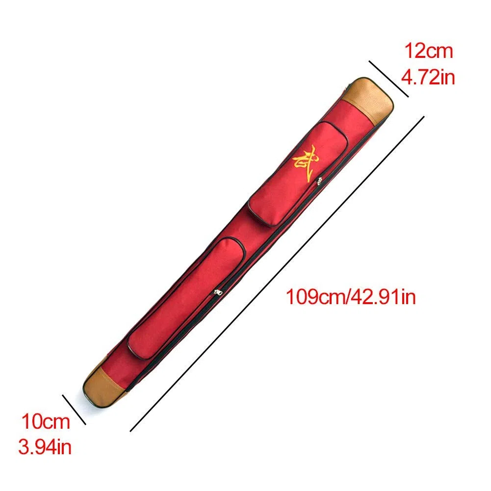 Bolsas De Espadas De Tai Chi De Doble Capa, Tela Oxford Wushu Bolsa De Arma con Estuche Kendo,Red