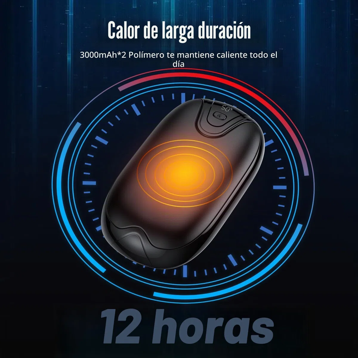 Calentadores de Manos, Calentador de Manos magnético Recargable 2 en 1, Calentador de Bolsillo portátil de Larga duración, Pantalla Digital LCD, Calentador de Manos Reutilizable, Rejilla para