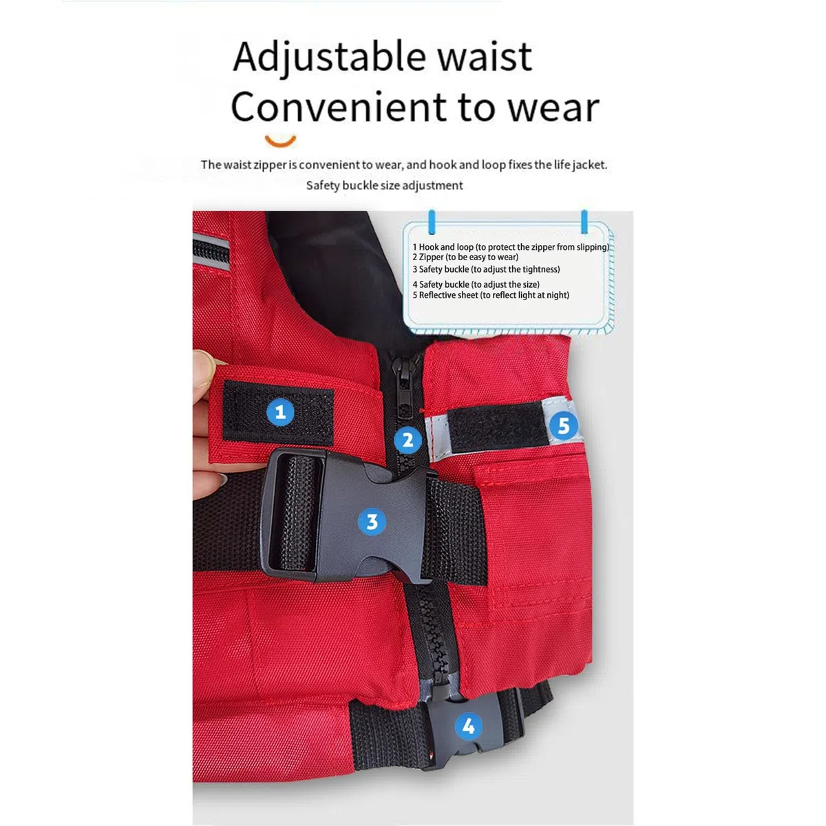 Genérico Chaleco Salvavidas Adulto con Bolsillo Reflectante, Chaleco Flotador Ajustable, Chaleco de Seguridad Acuática para Pesca, Kayak y Deportes