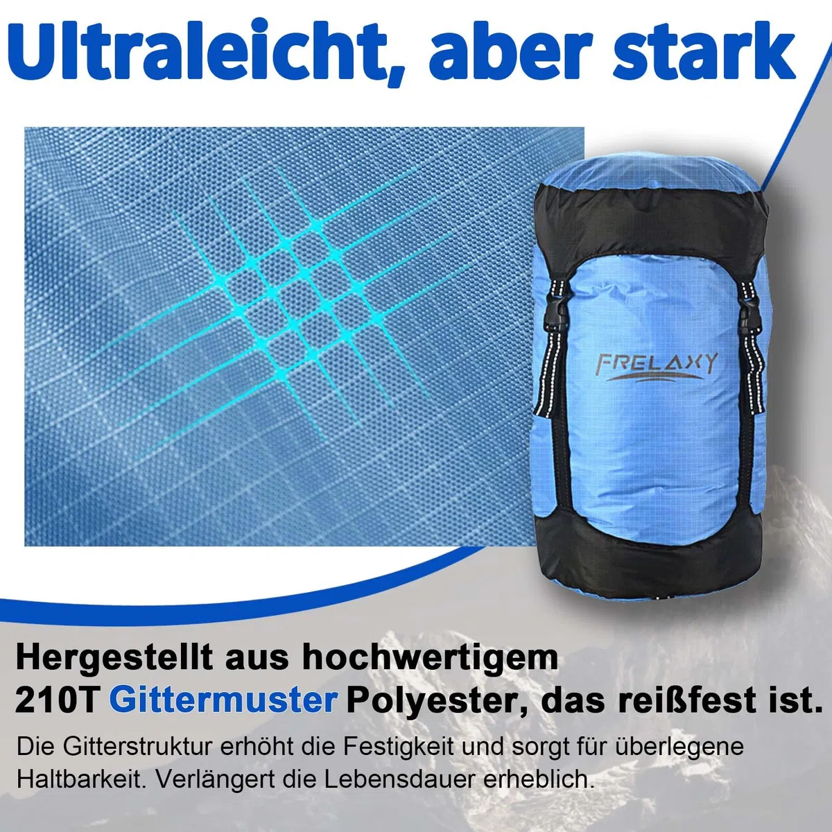 Frelaxy Bolsa de compresión, 40% más de espacio de almacenamiento, 11 L, 18 L, 30 L, 43 L, 43 L, 49 L, resistente al agua y ultraligera, bolsa de almacenamiento para saco de dormir, equipo que ahorra