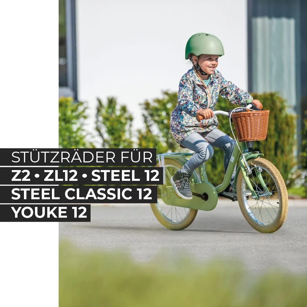 Puky ST 12 | Ruedas estabilizadoras aptas para Bicicletas de 12 Pulgadas para los Modelos Z2 / Steel 12 / Steel Classic 12 / ZL 12 / YOUKE 12 | Ruedas estabilizadoras para niños de Aluminio