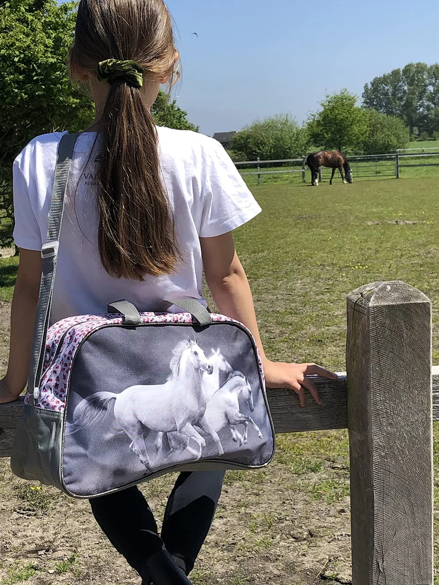 Bolsa de Deporte para niña con diseño de Caballos 40 x 25 x 13 cm