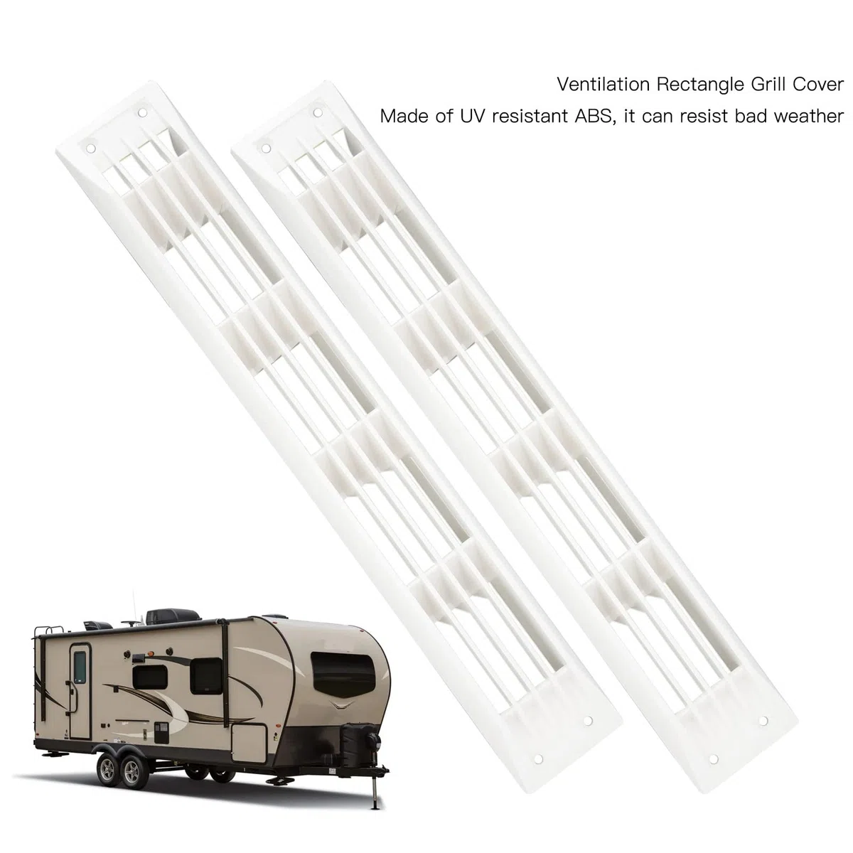 1 Par Rejilla de Ventilación de Persiana Marina Alargadas de Aire Caravana | 45 *7 cm Cubierta de Rejilla de Ventilación Rectangular Casas Rodantes y Yates Intercambio de Aire Cubiertas Barco Marítimo