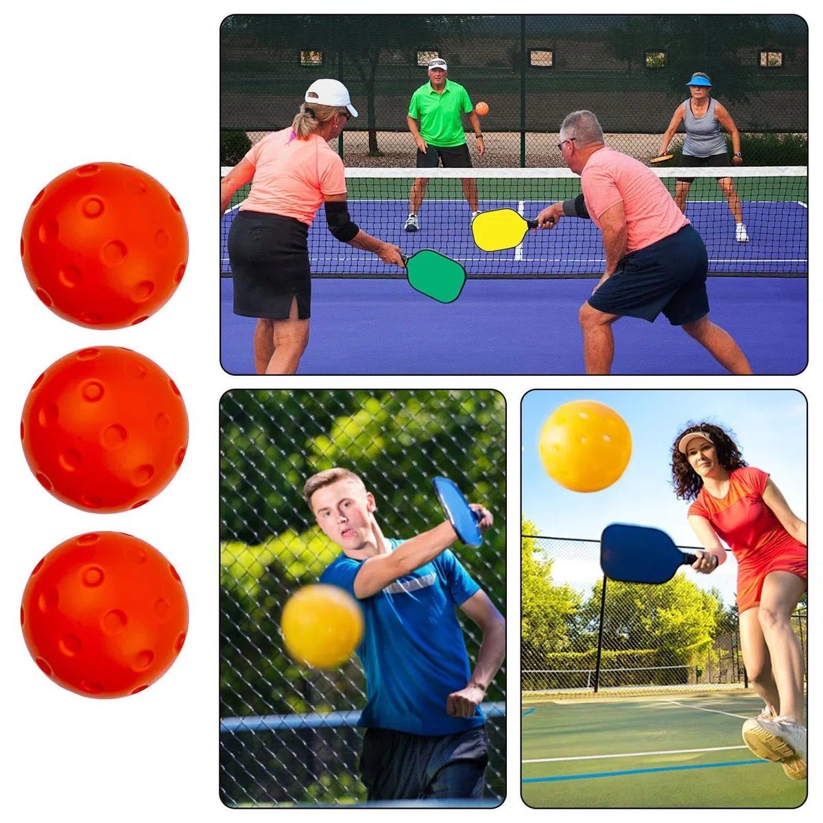 Genérico 3 Pack Foam Pickleballs, Quiet Pickleball Balls, 74mm,Quite Warm Up,High-Visibility, Soft,Lightweight,74mm Sports Ball Accessories,for Yards Lawns Gyms
