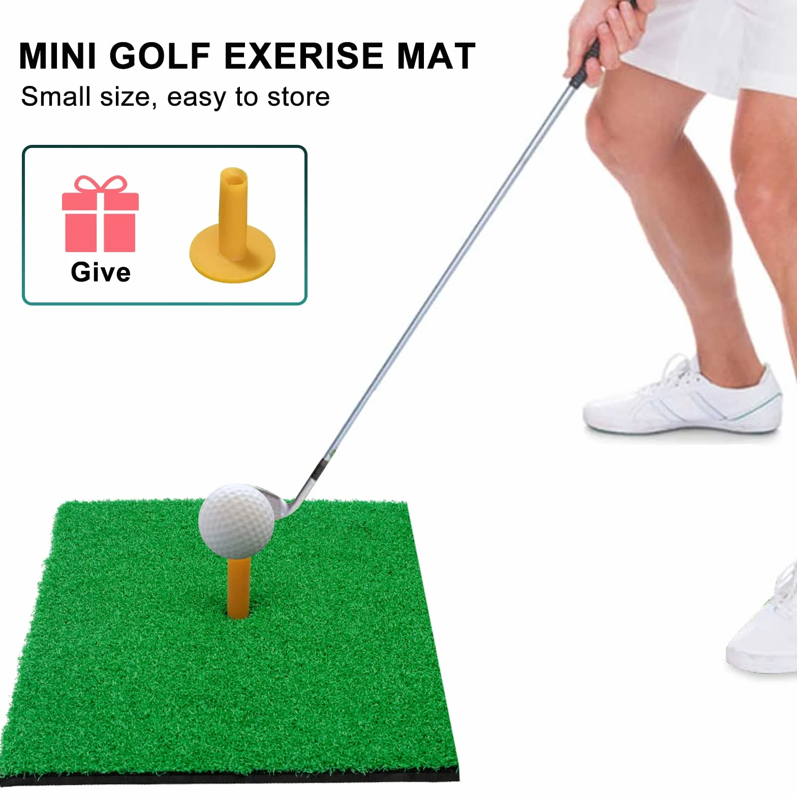 30 x 30 cm, esterilla de práctica de golf, esterilla de golf portátil, esterilla de golf, entrenamiento de chipping, swing de golf en el jardín o garaje