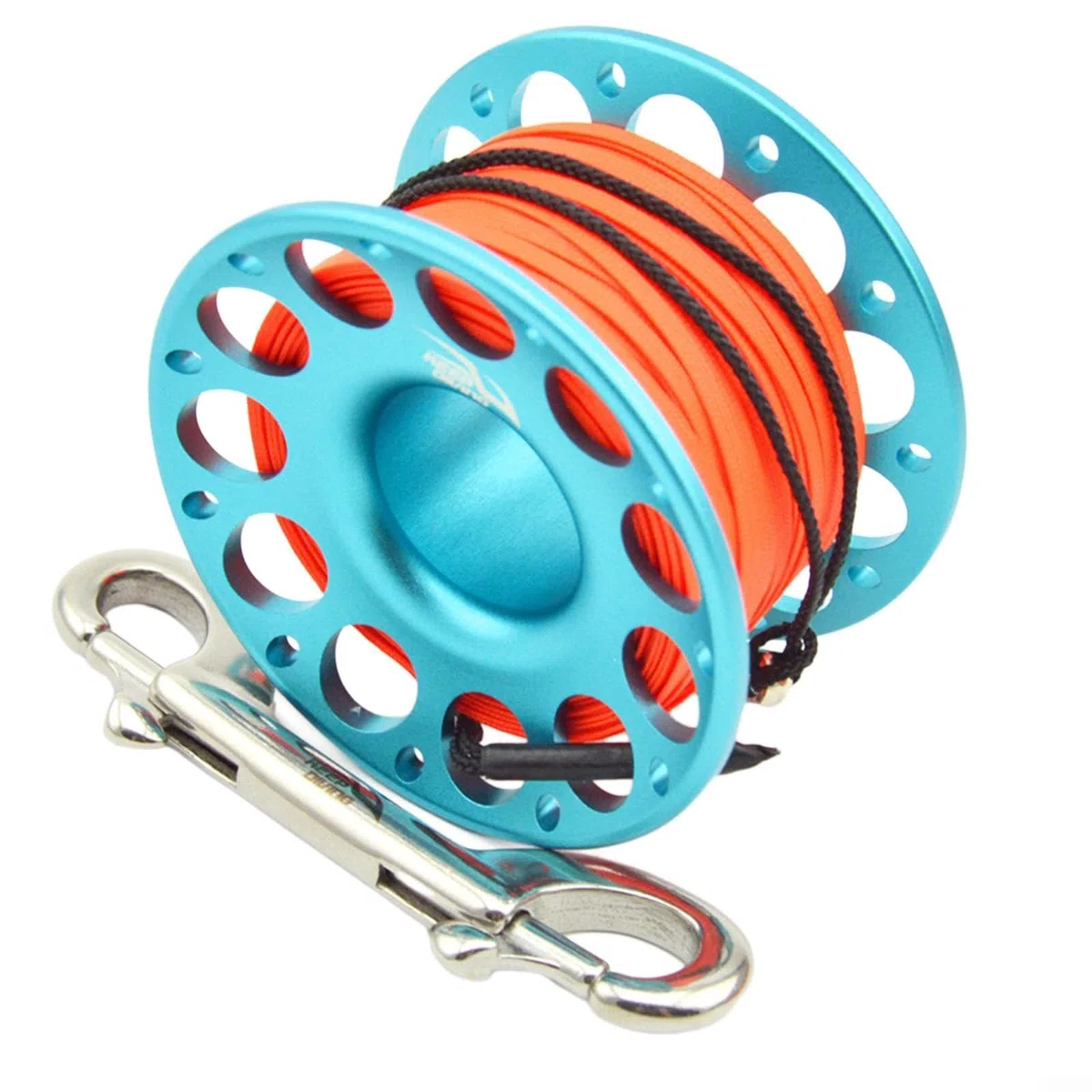 HpLive Carrete de Buceo de 30 m - Aleación de Aluminio y Acero Inoxidable Con Doble Gancho para Suministros de Buceo y Esnórquel Bajo el Agua