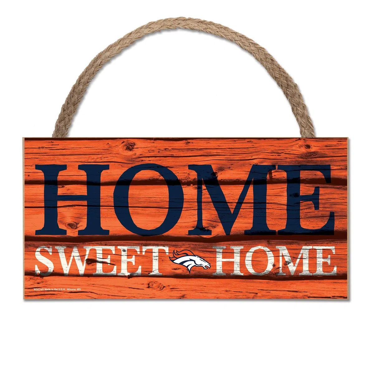 Wincraft NFL Cartel de madera Denver Broncos Cartel de madera Wood Slogan Home Sweet Home