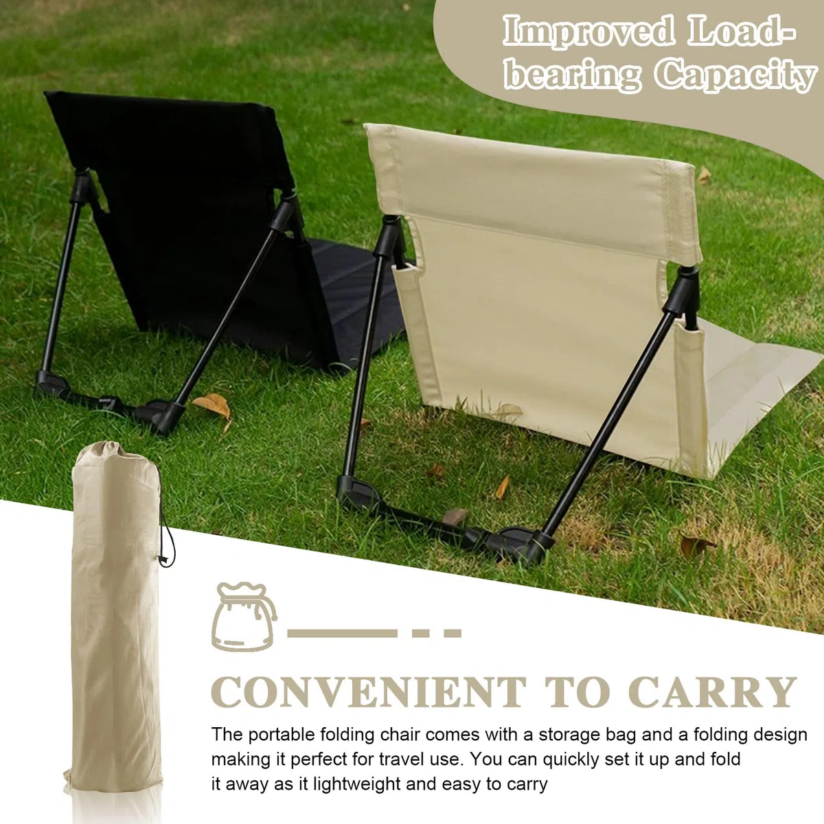 Tumbona Plegable, Ligero y Plegable Tumbona Playa con Respaldo, Hamaca Playa Ideal para Camping, Actividades al Aire Libre, Playa y Viajes (Blanco-Corto)