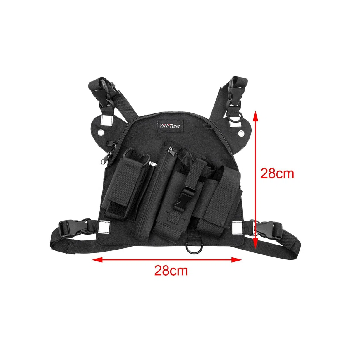 Gralara Arnés de Pecho Mochila Soporte de Hombro para Radio, Bolsillo, Arnés de Pecho para Radio para Acampar, Estilo un