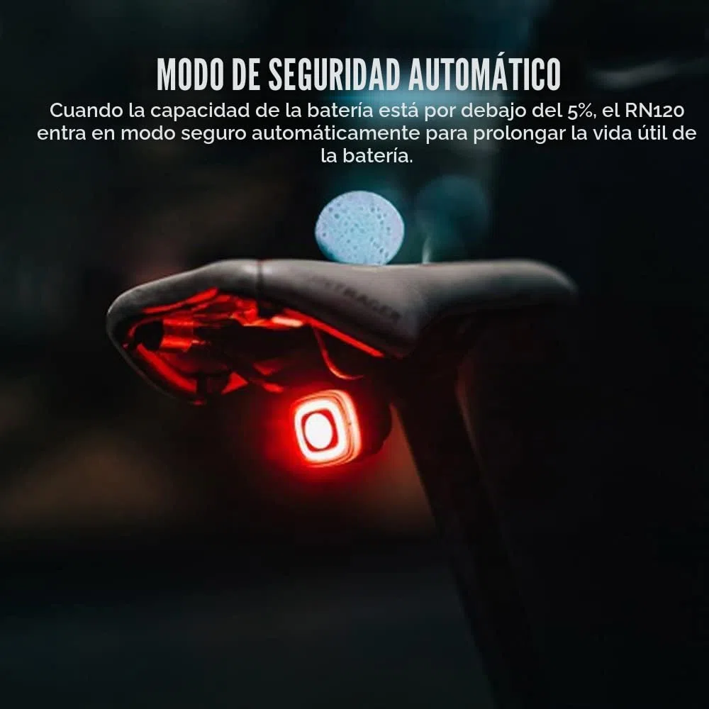 OLIGHT RN 120C LED Linterna de Bici Trasera Inteligente para Bicicleta con Sensor de Movimiento Integrado Recargable Batería Incluida Carga USB 120 Lúmenes MAX. IPX6 Negro