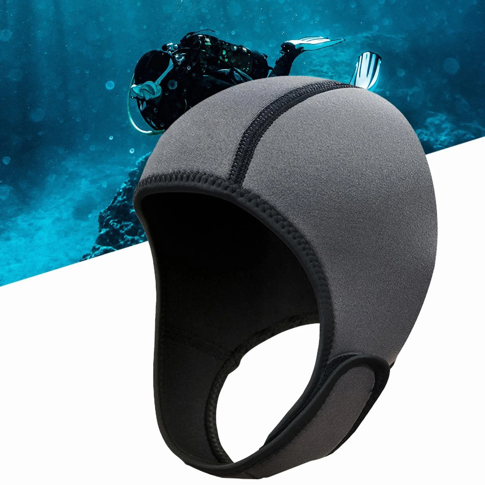 Capucha de Neopreno de 2 Mm para Traje de Buceo con Correa para La Barbilla, Gorro de Natación Y Surf, para Hombres Y Mujeres, para Submarinismo, Esnó
