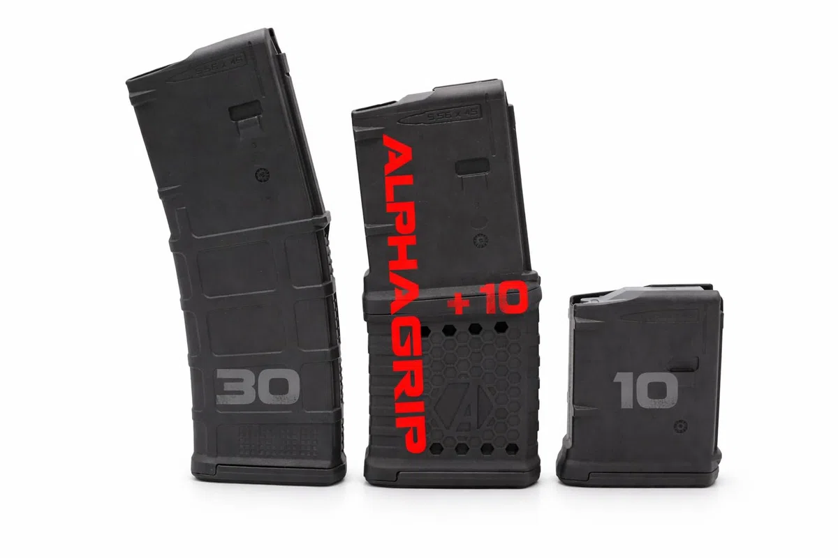 Alpha Precision AlphaGrip – El original – no es un acoplador de cargadores – Extensión de cargador para PMAG .223 Gen 3 p. ej. AR 15 y mucho más