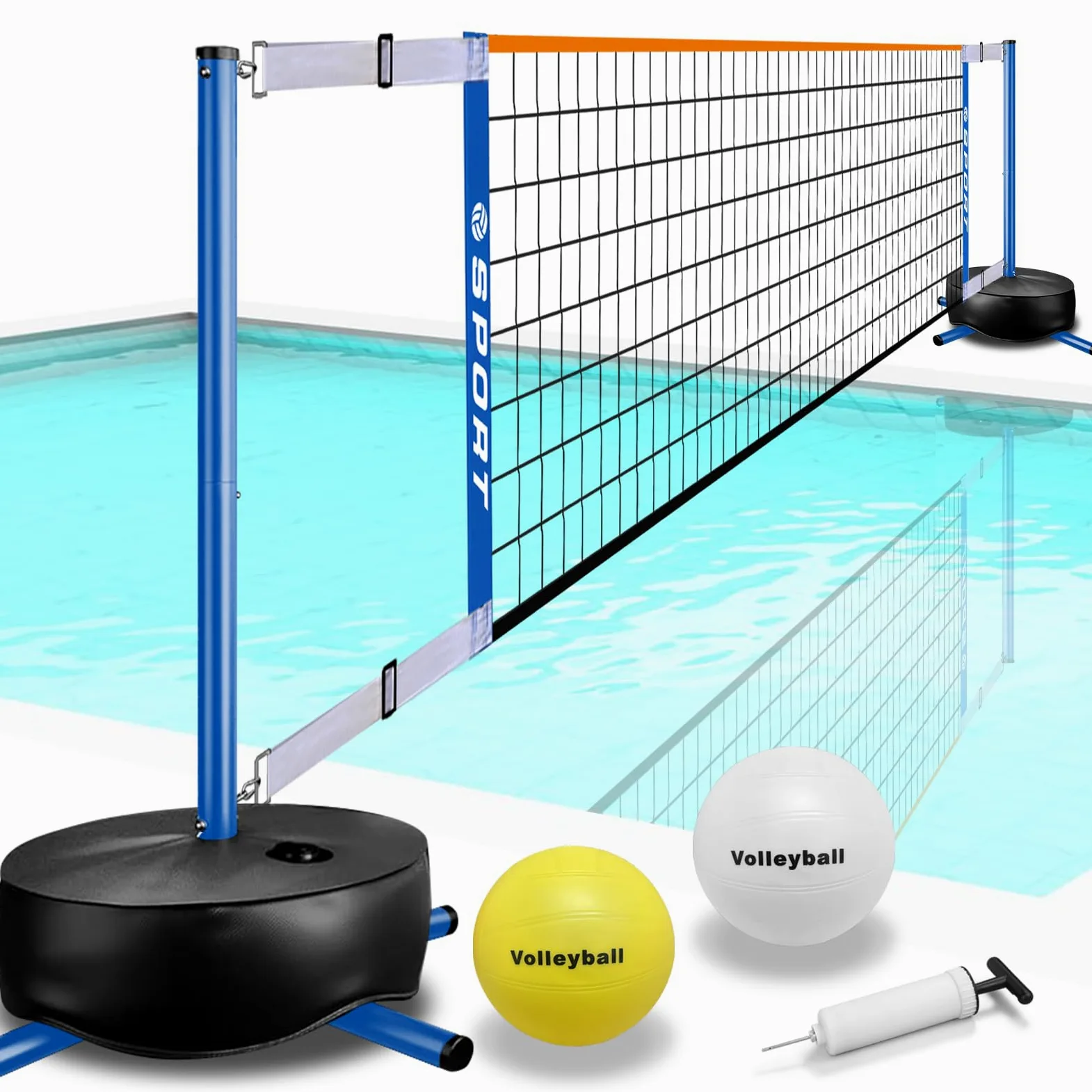 Red de Voleibol para Piscina con 2 balones de Voleibol acuáticos