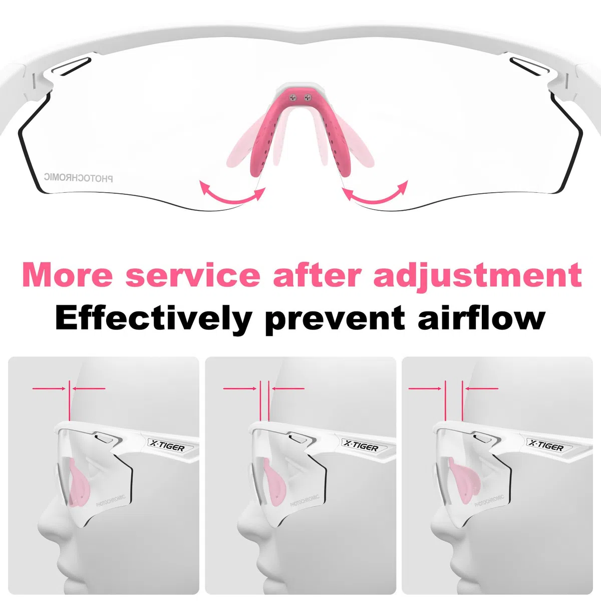 X-TIGER Gafas Ciclismo Fotocromáticas Hombre Mujer Transparente Gafas MTB Con Armazón TR90 Gafas de Sol Deportivas para Running Deportes al Aire Libre