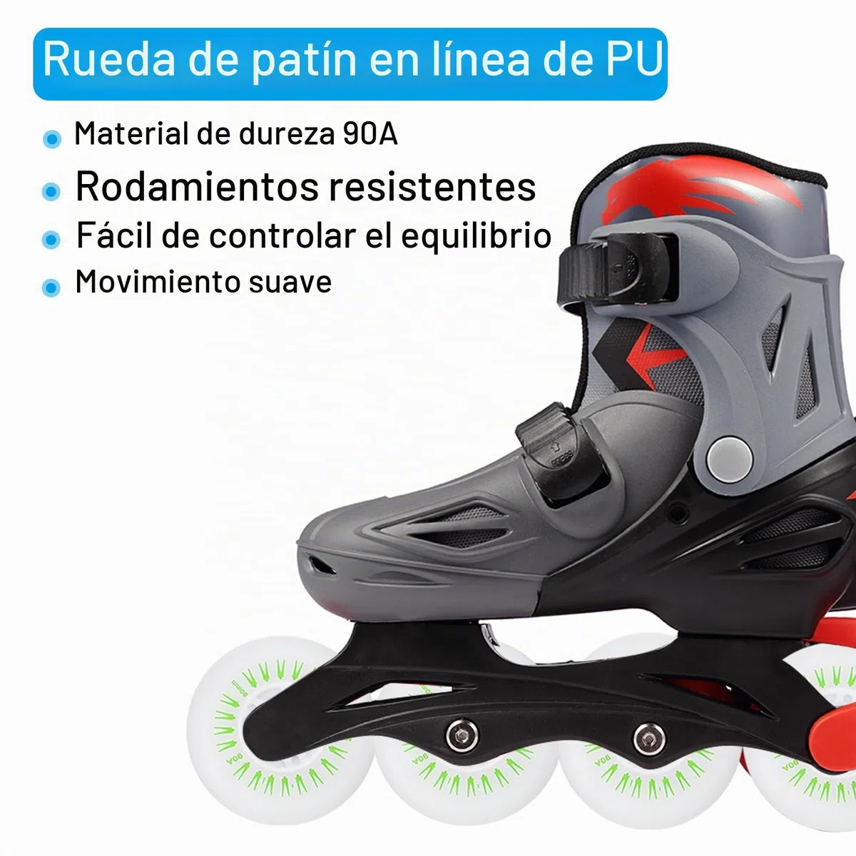 PATIKIL Ruedas de Patines en Línea con Luces de Colores 80mm, 4 Piezas de Ruedas de Patines en Línea LED Parpadeantes 90A PU con Rodamientos para Reemplazo de Scooter, Verde