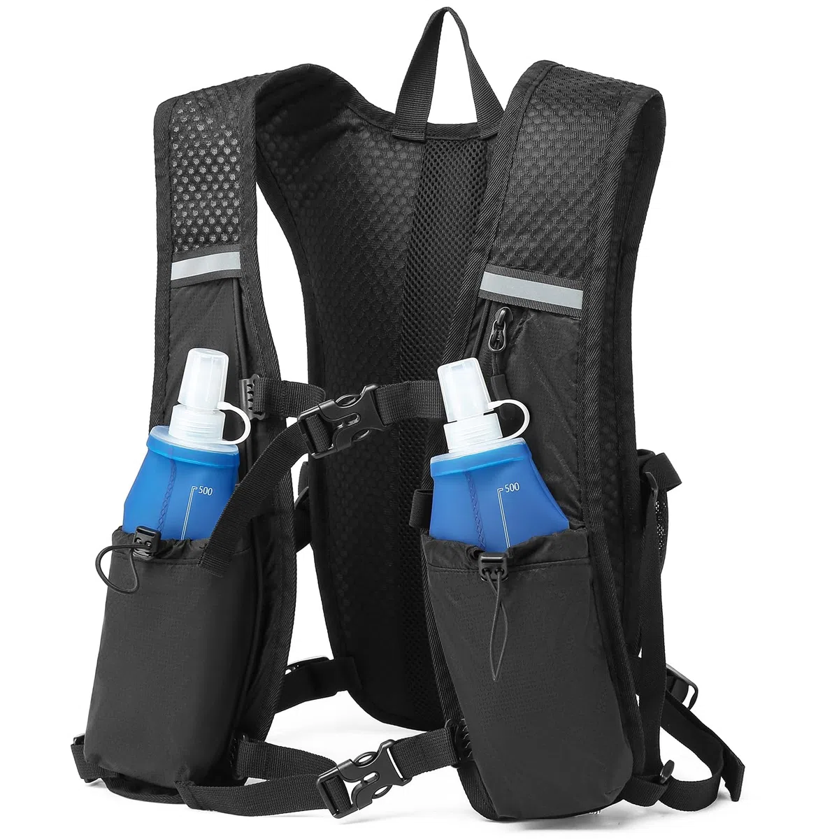 Mochila de hidratación para correr, mochila de hidratación para bicicleta, mochila para correr, con bolsa de hidratación de 2 litros y 2 unidades, sin bisfenol A, ultraligera, chaleco de