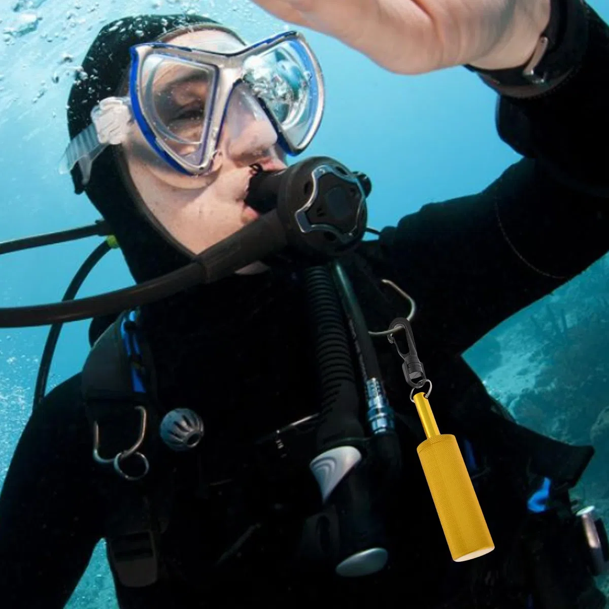Sonajero, sonajero de buceo subacuático, aleación de aluminio bajo el agua, fabricante de ruido, timbre de señal, dispositivo de comunicación para buceo