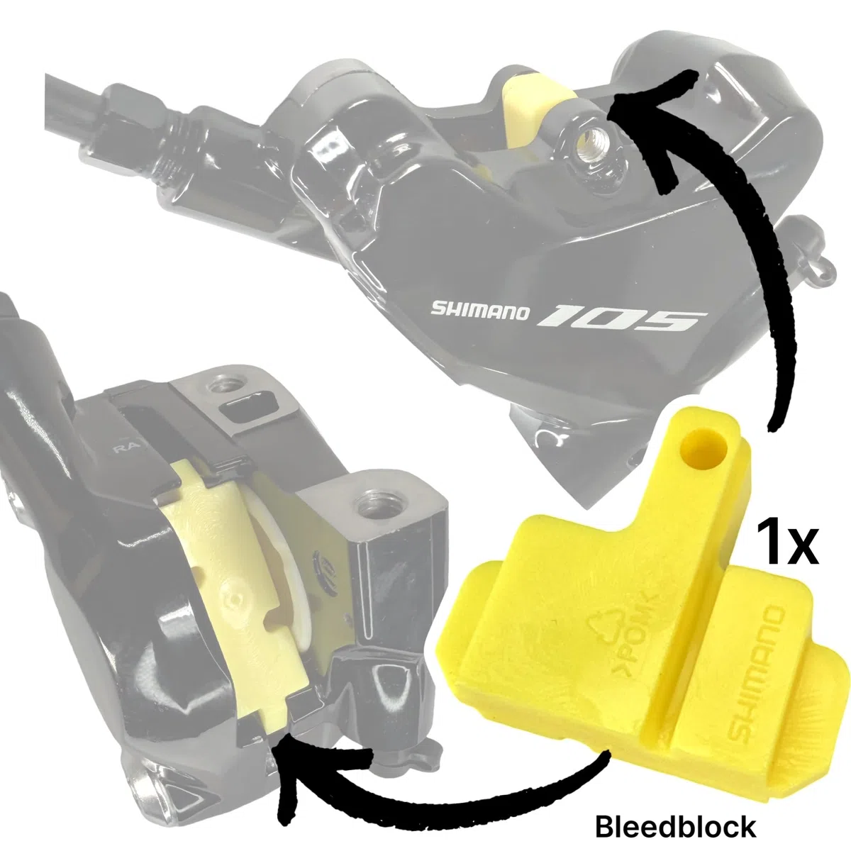 F26 BP-K05S-RX - Pastillas de freno de disco compatibles con Shimano (K03S) para bicicleta MTB Ebike XT SLX XTR Road Gravel 105 Ultegra Dura Ace GRX Disc 2 pares + Bleedblock