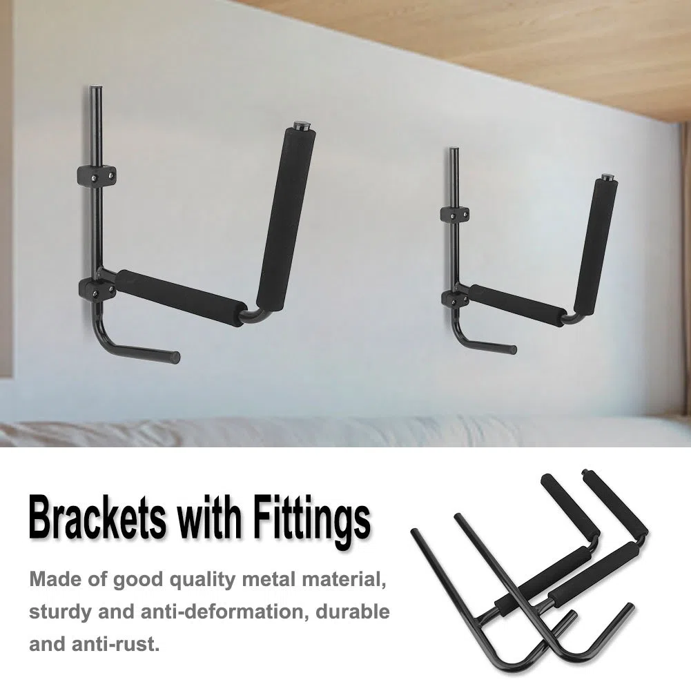 Cocoarm Soporte de Pared para Kayak y Canoa, Negro, 1 Par, de Almacenamiento y Montaje en Pared
