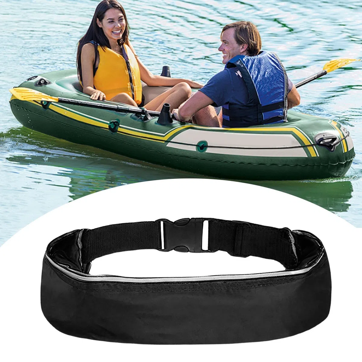 Cinturón Inflable Flotante | Inflado Rápido Antiahogamiento | Cinturón Inflable para Natación - para Deportes Acuáticos, Kayak, Paddle Surf, Pesca, Navegación Y Snorkel, Adultos, Mujeres Y