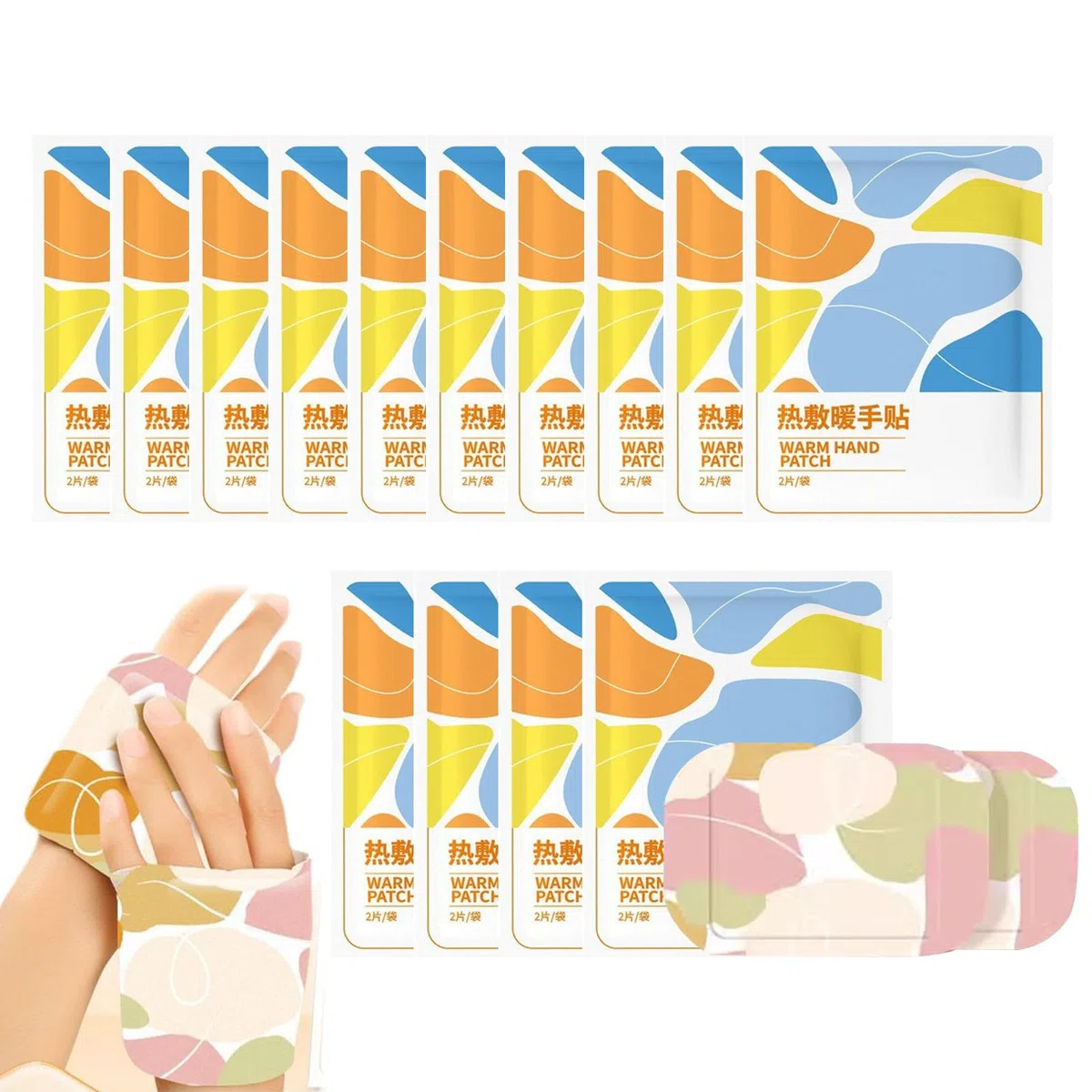 Calentadores de manos unisex desechables, 50 calentadores de manos portátiles, parches de calor para manos, pies y muñecas, ideales para actividades al aire libre de invierno (senderismo y campamento