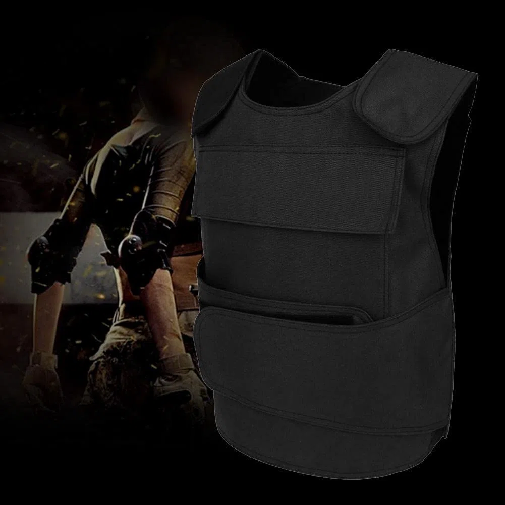 Chaleco Táctico Ropa Resistente a Las puñaladas Escamas de Pescado Chaleco táctico Desgaste del Equipo de protección Equipo de Entrenamiento Militar al Aire Libre para Adultos Negro Talla única