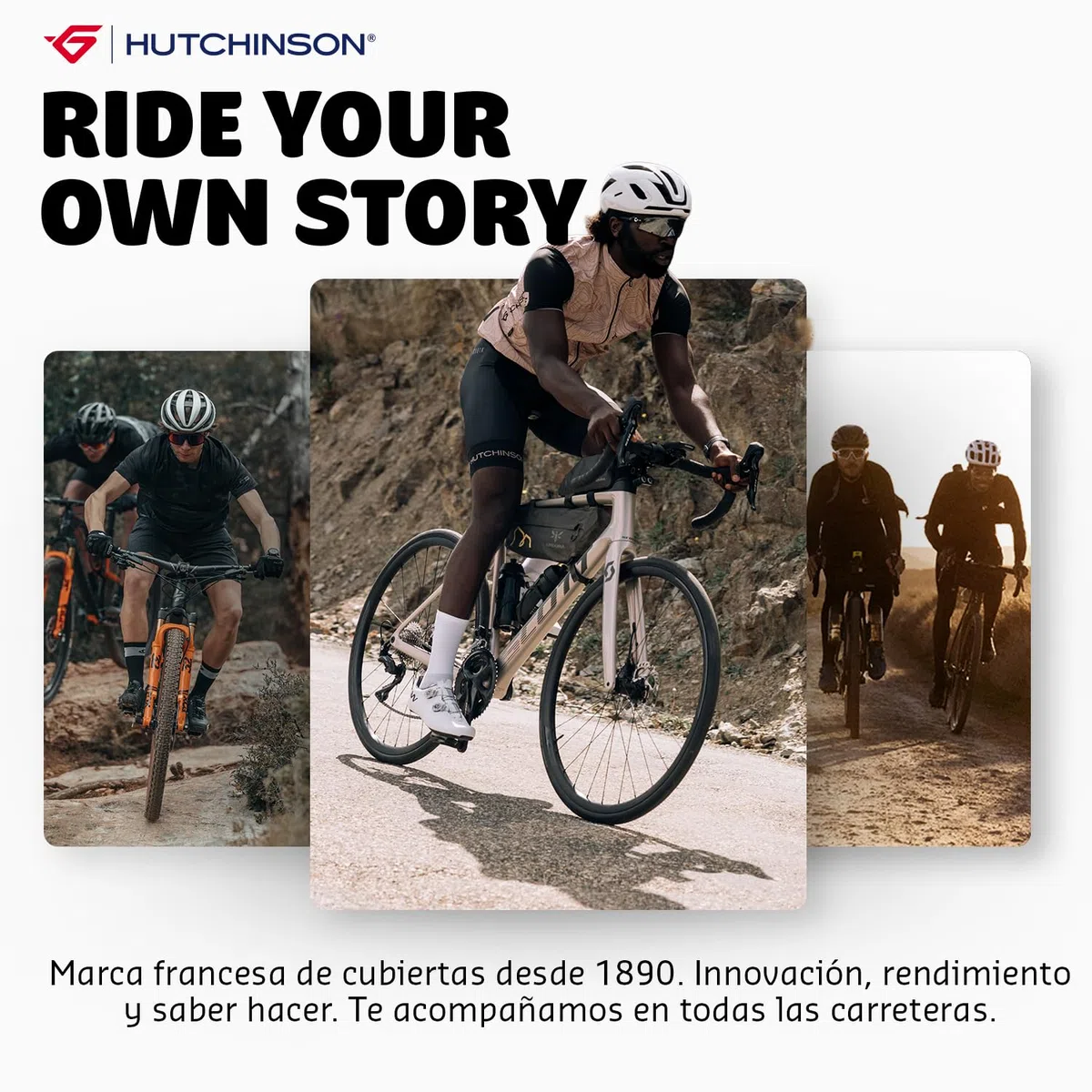 Hutchinson - OVERIDE - Tubeless Ready - Cubierta Gravel - Rendimiento y Comodidad - Varillas Flexibles - Negro/Tan