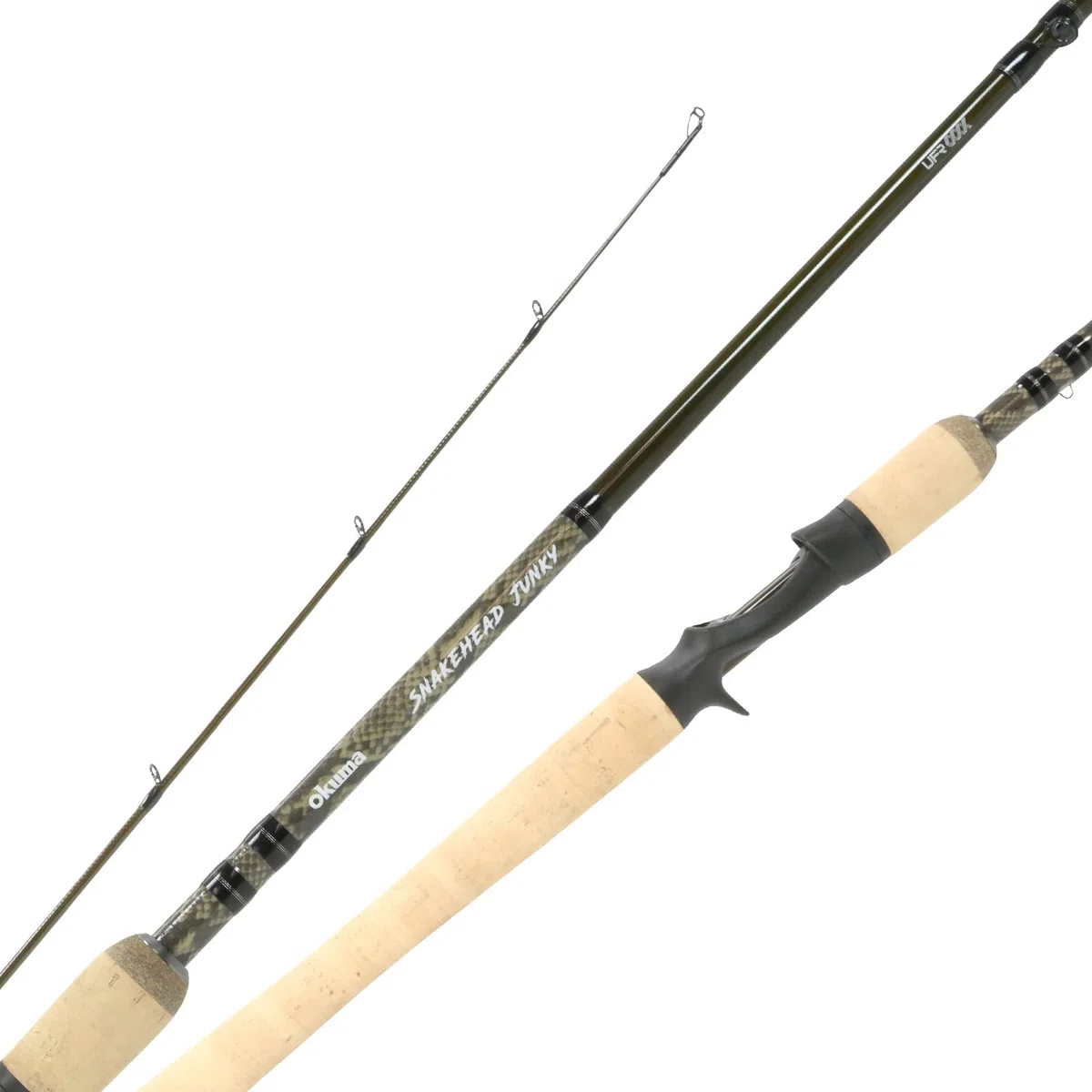 Okuma SJ-C-731H - Aparejos de pesca Snakehead Junky 24 toneladas de carbono UFR Tip Durable Rod, SJ-C-731H, negro, 7'3" H