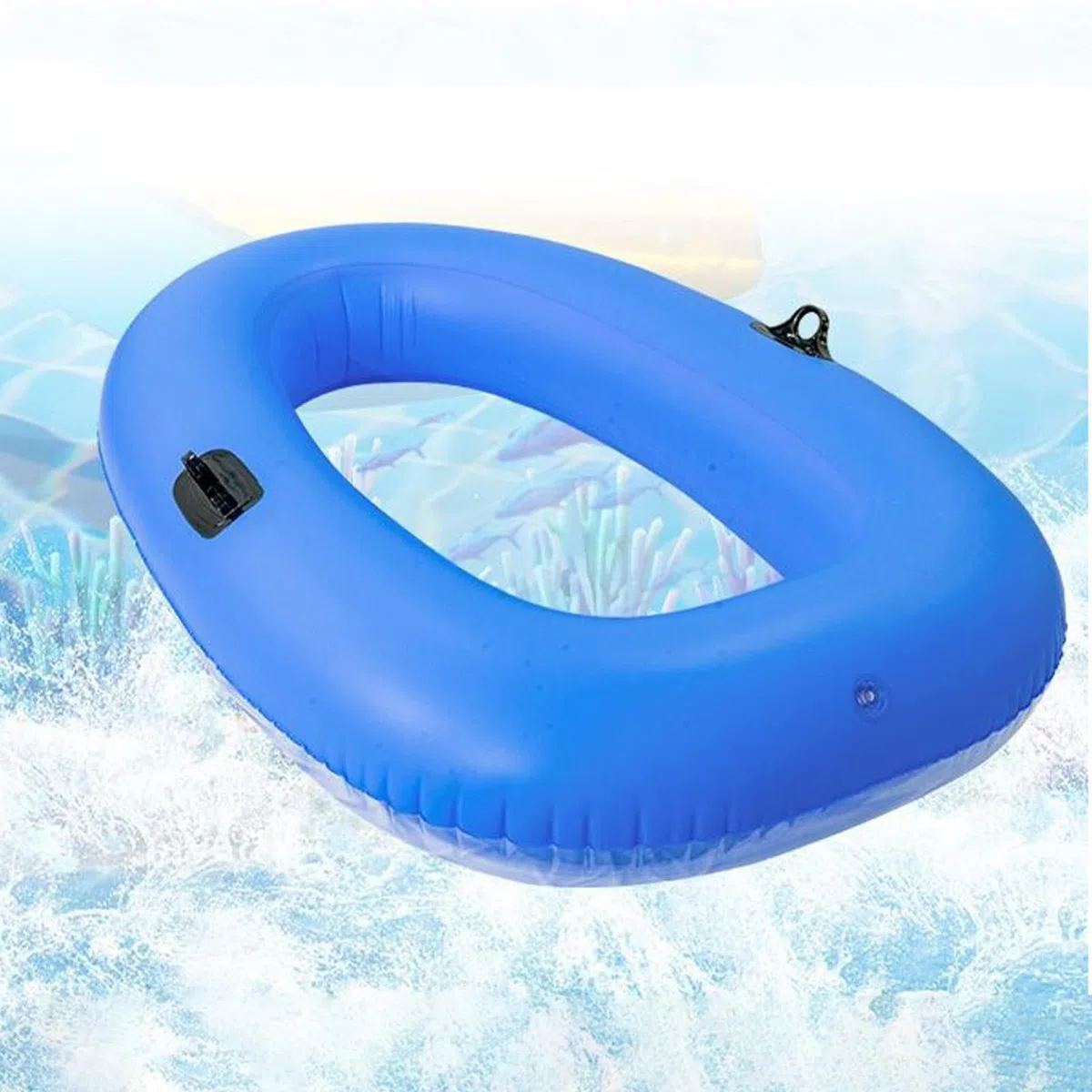 Barco Hinchable para Piscina,Balsa Inflable con Fondo Transparente - Barca para Lago De 160 X 110 Cm para Niños Y Adultos para Relajarse Flotar Nadar Y Remar con Capacidad De 80 Kg