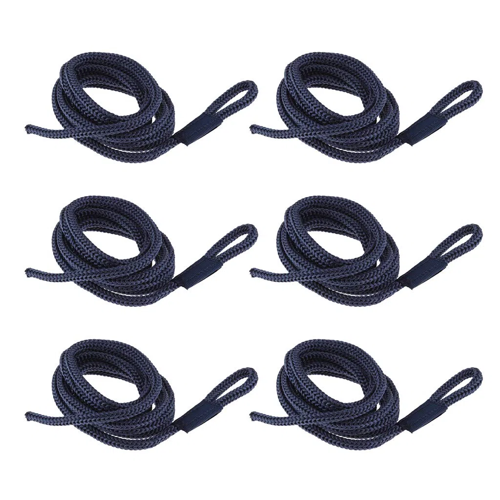 Cabos De Amarre Para Barcos 6 piezas de línea de defensa de barco de doble trenzado, línea de amarre marina for yates, accesorios for barcos marinos, 6 mm x 1,5 m Para Embarcaciones, Barcos PequeñOs Y