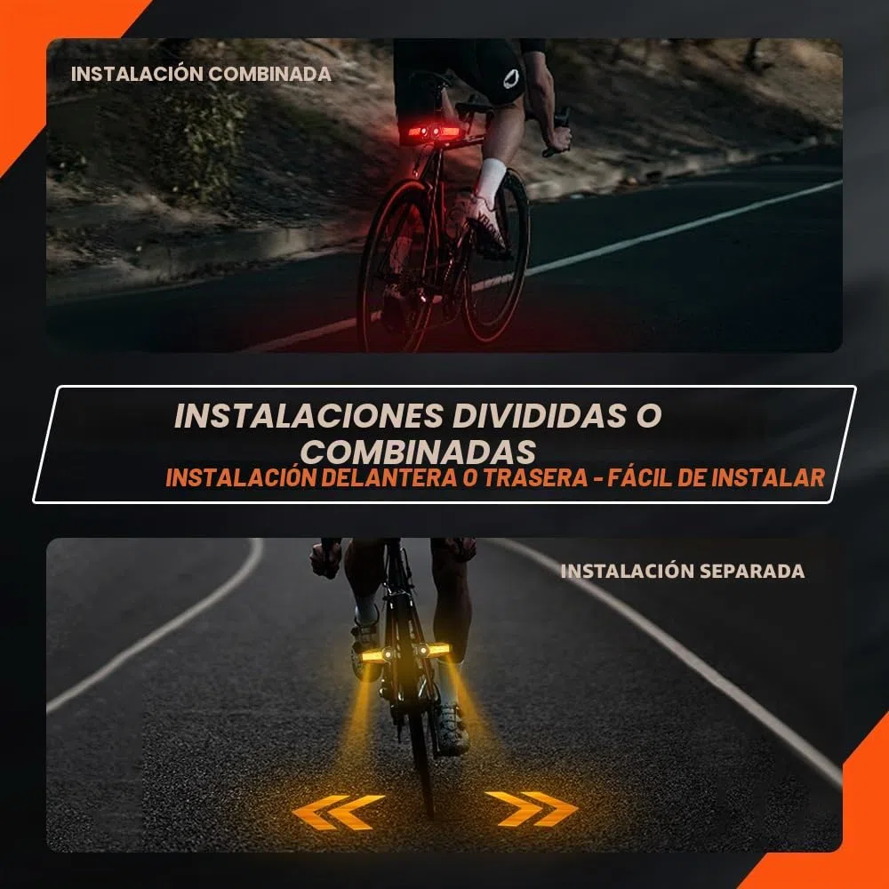 Luz Trasera Bicicleta con Proyección Recargable USB-C Luces Intermitentes Bicicleta Electrica con Control Remoto 150 Lúmenes IPX4 Luz Direccionales para Bicicleta, 5 Modos