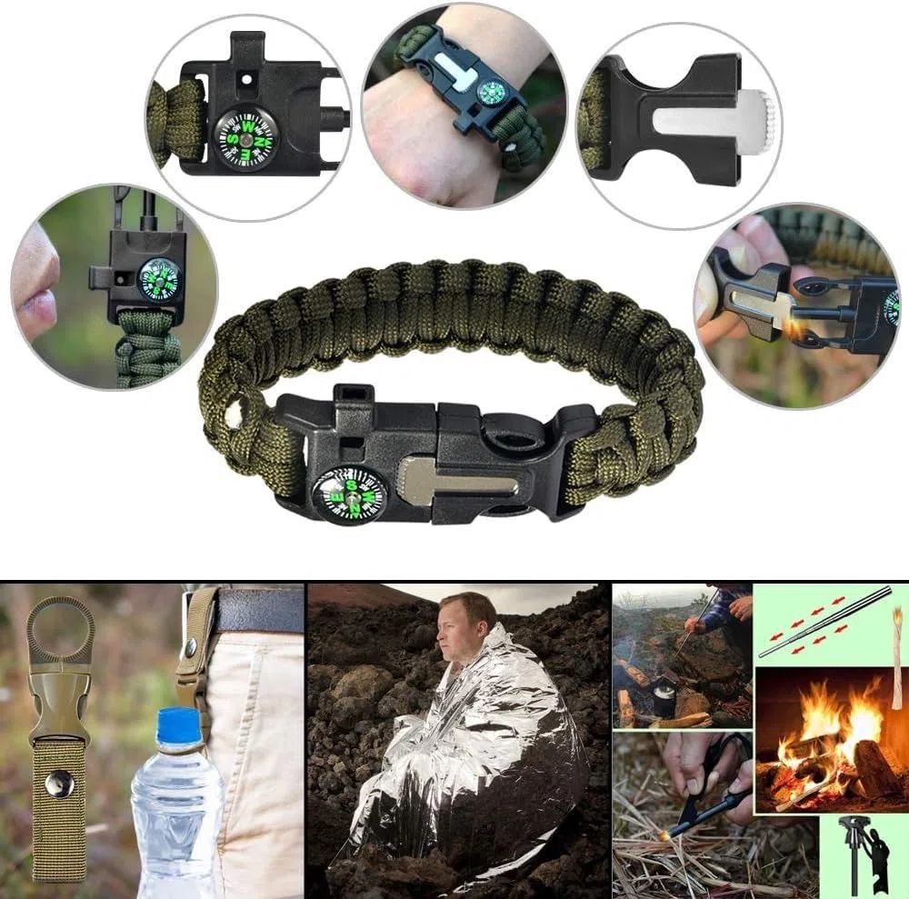Kit de Supervivencia, Survival Kit 33 en 1 es la Mejor Herramienta de Supervivencia para los supervivientes Salvajes e Ideal para Las Aventuras de Acampada al Aire Libre