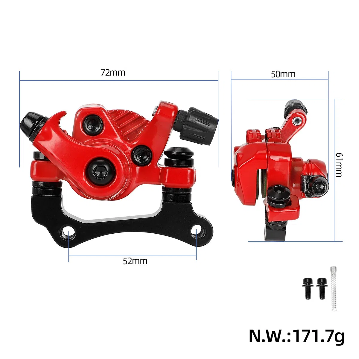 TREFAN Freno de disco delantero y trasero para Kugoo M4/M4 Pro Scooter eléctrico, freno de disco, pinzas de freno de aleación de aluminio, pinza de freno mecánica