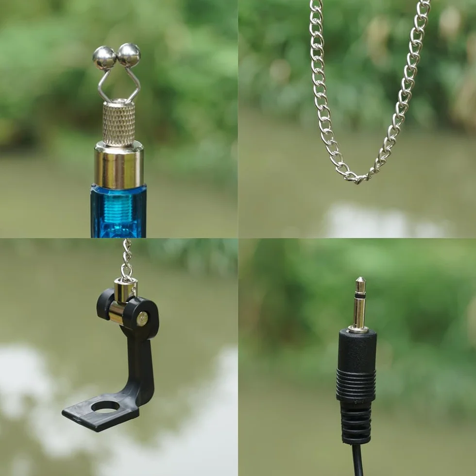 Hirisi Tackle Juego de alarma de mordida de pesca de carpas y swinger, resistente al agua, LED azul