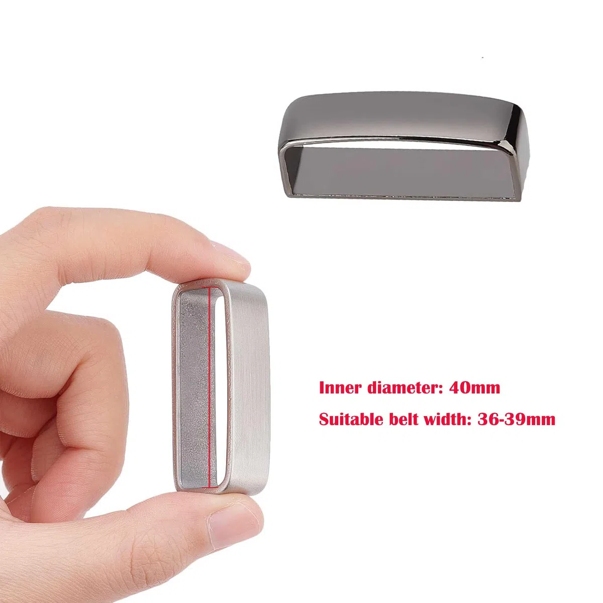 4 piezas Anillo de Cinturón Hombres Cinturón Hebilla Cinturón con Trabilla para Cinturón Hebilla de Metal para Cinturón para Cinturón de 36-39Mm de Ancho (Cuatro colores, L)