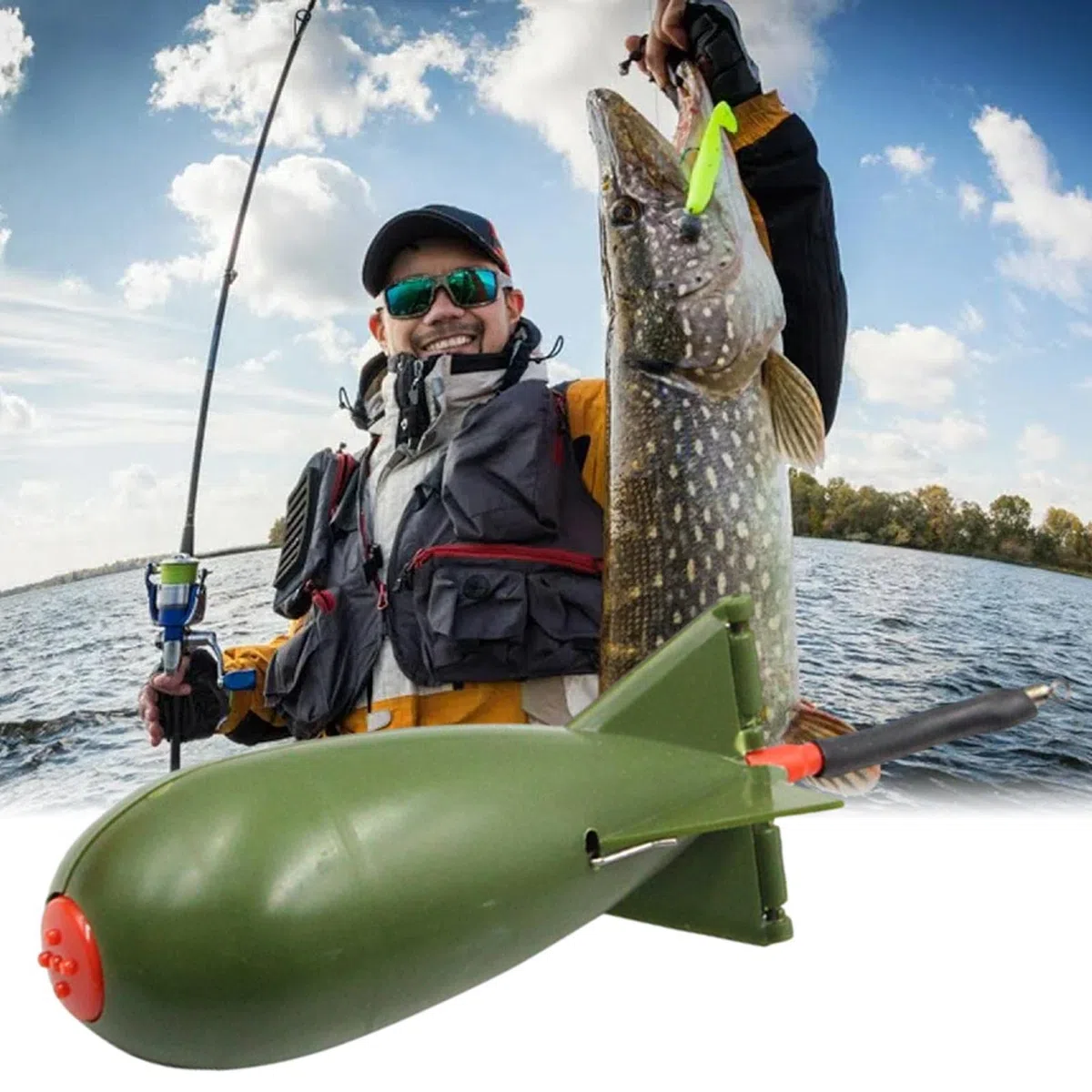 Comederos para Pesca Para Pesca De Carpa Dispensador De Cebo De Pesca Cesta De Alimentación Herramienta De Pesca Trampas De Cebo De Carpa Accesorios De Pesca Cohete Para Alimentación De Carpa