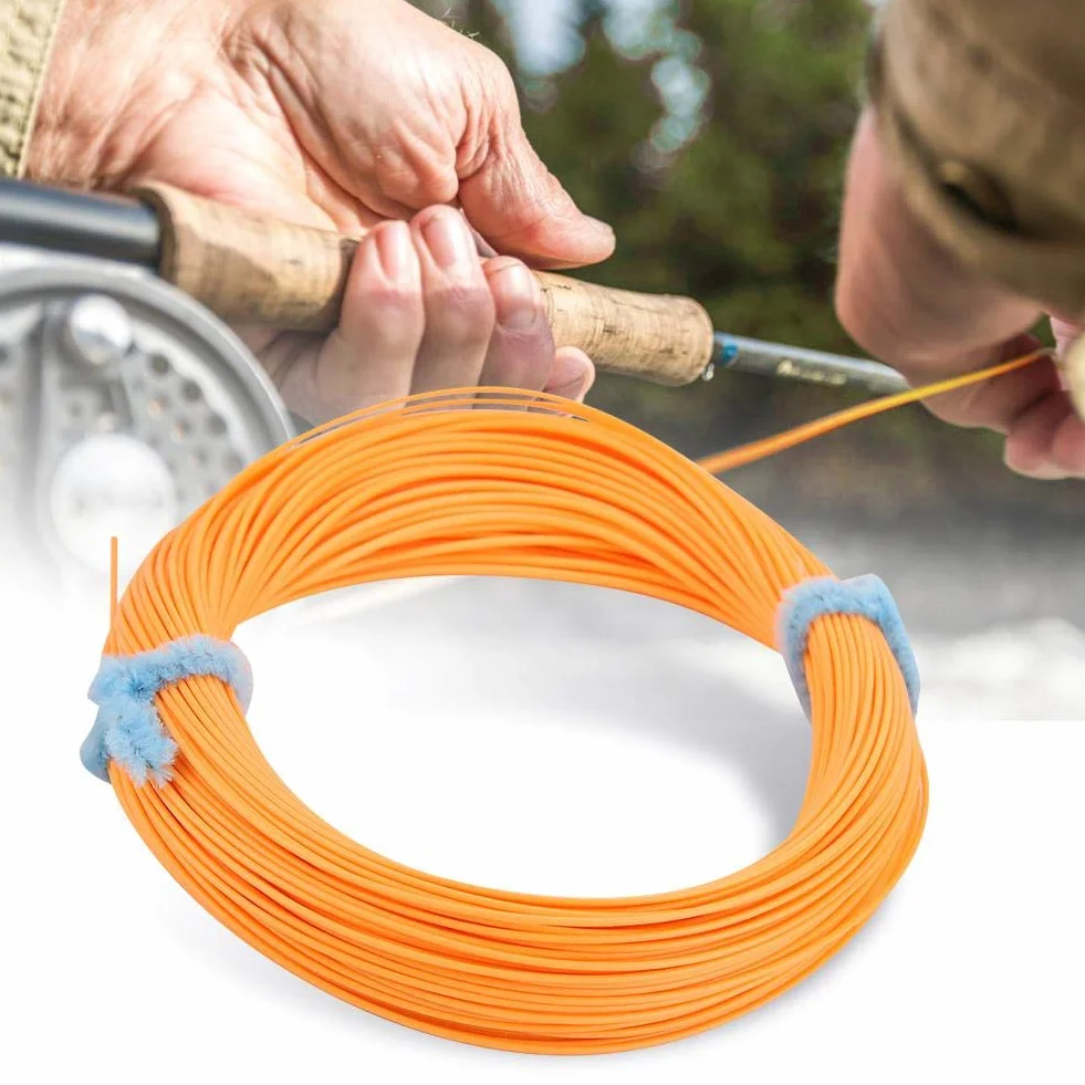 Alomejor Línea de Mosca Flotante WF 4/5/6/7/8, Línea de Pesca para Río Lago Arroyo, Nylon Resistente para Pesca con Mosca, Ideal para Stream y Agua Dulce (WF-6F)