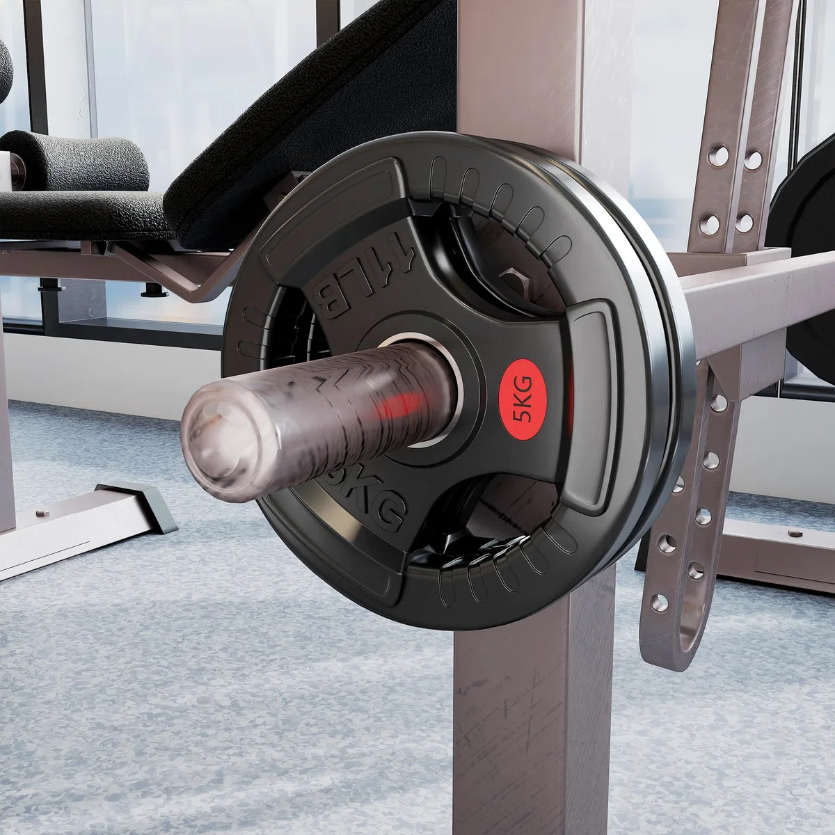 SPORTNOW Discos Pesas Olímpicas, Agujero Ø50 mm, 2 Discos de Pesas 5 kg a 15 kg con Anillo Interior de Acero y Triple Agarre, para Mancuernas y Barras, Entrenamiento Fitness en Casa, Gimnasio, Negro