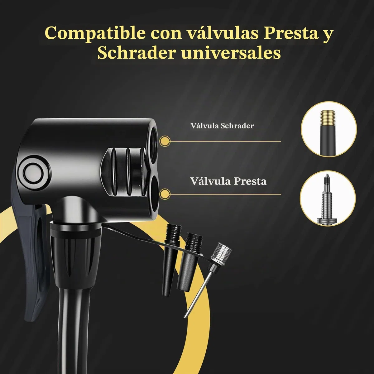 Bomba de Bicicleta con manómetro, Bomba de Suelo para Bicicleta LYGZTing con válvulas Presta y Schrader, Bomba de Bicicleta máxima de 160 PSI para neumáticos de Bicicleta, Bicicleta de Carretera MTB,