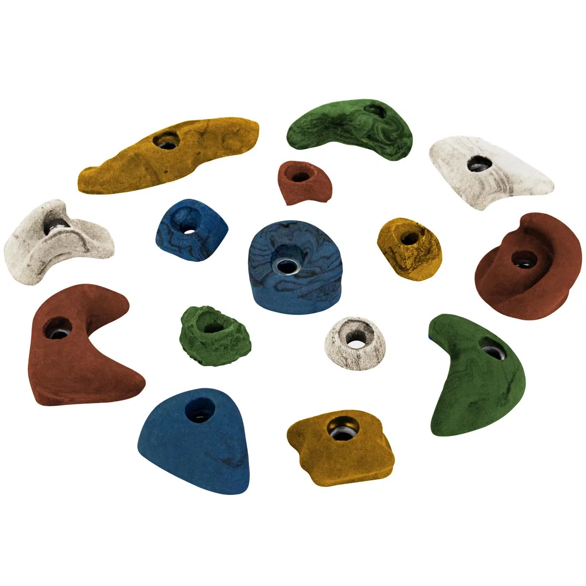 ALPIDEX 15 Presas Escalada | Tamaño L, M, S | Varias Formas Tamaños | Juego Ideal para Principiantes | Juego Piedras Escalada