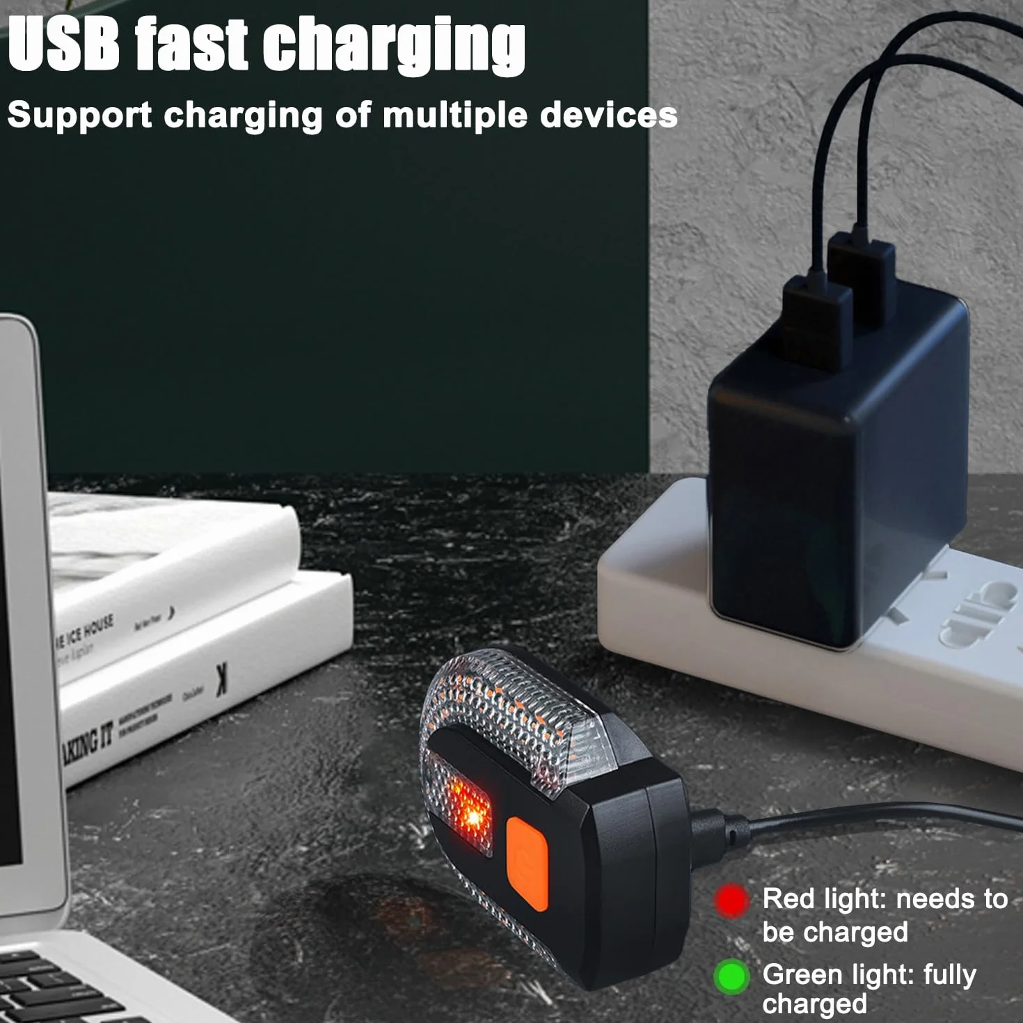 Luz LED de Control Remoto Señal de Giro, Lu-z Trasera para Bici-cleta con señal de Giro, L-uz Trasera LED de Bicicle-ta Recargable por USB, Luz Tras-era de Bicicleta, Bicicleta d Intermitente, Negro