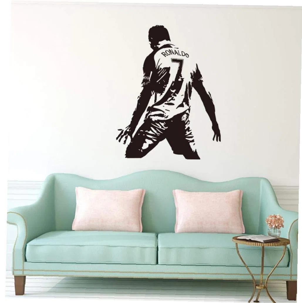 Ronaldo Cr7 Club De Fútbol Real Madrid Deporte Adhesivos De Pared Jugador De Fútbol Balón De Fútbol Jugar Al Juego De Vinilo Pegatinas Decoración