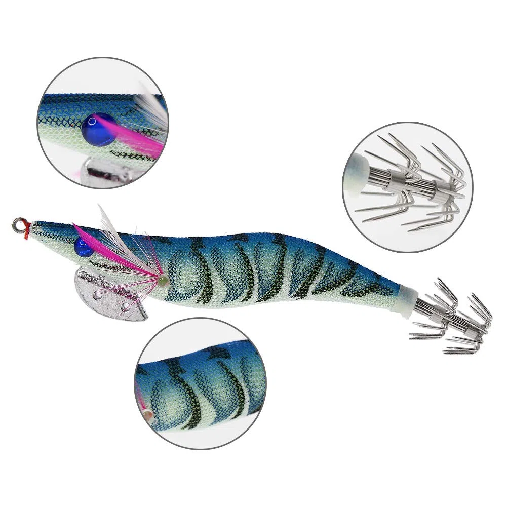 Croch 8 Piezas Luminoso Pesca Camarones Señuelo Cebo de Calamar para Sepia Pulpo