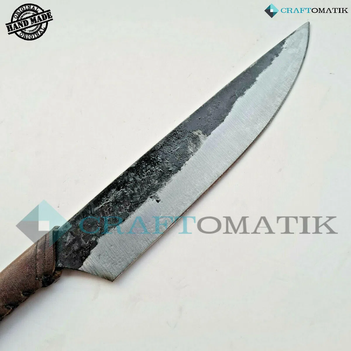 Cuchillo medieval | Cuchillo vikingo hecho a mano | Cuchillo celta para jardín y camping con funda de piel | LARP | HFK24