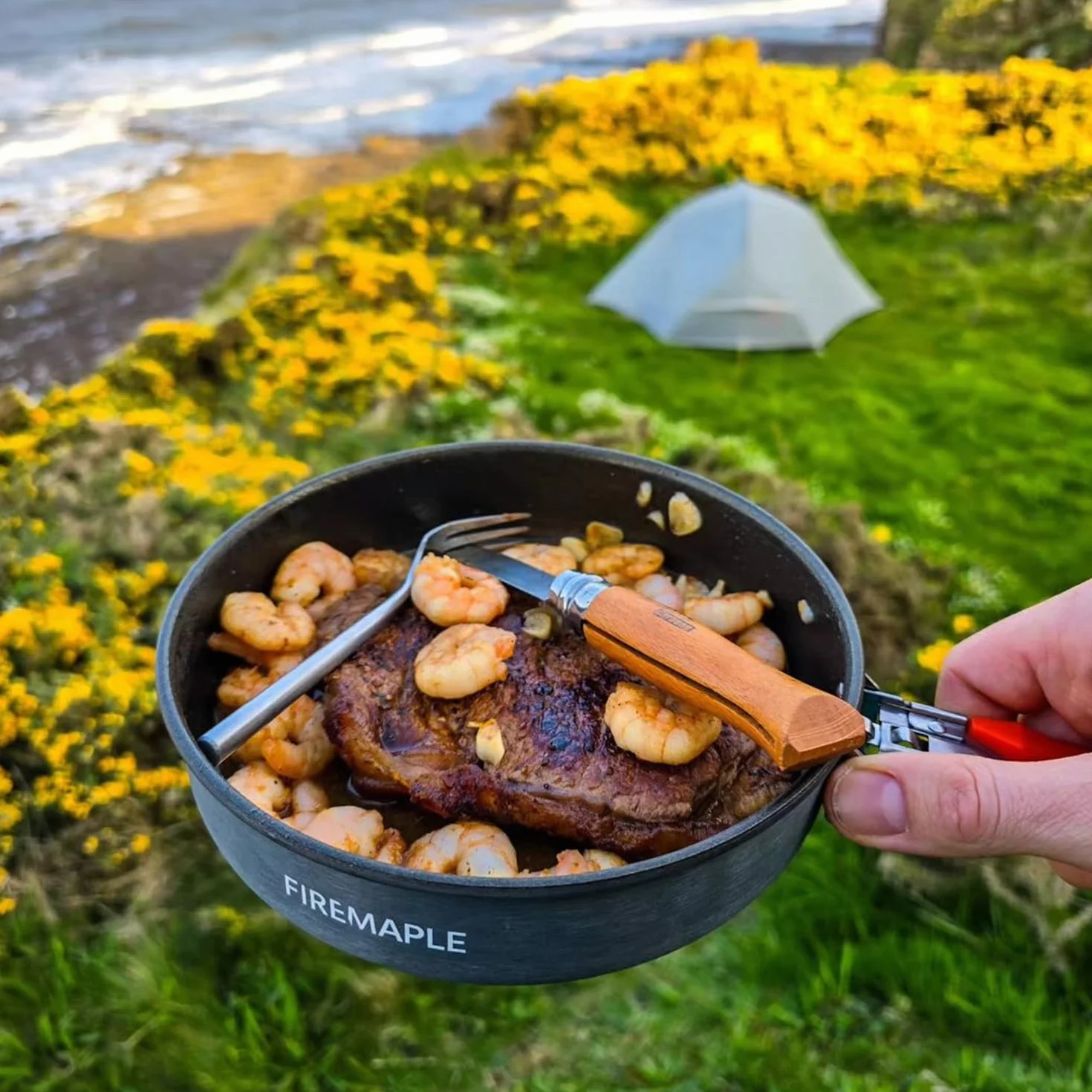 Fire-Maple Ollas Sartén Fuego Utensilios Cocina Camping Portátil Olla y Sartén Aluminio Camping Pot para Mochileros Senderismo Picnic