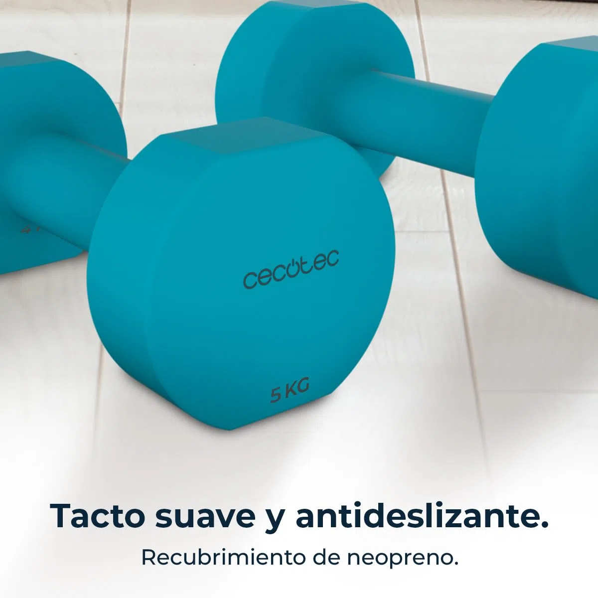 Cecotec Set de Mancuernas de 1 a 5 Kg, Drumfit 400 DoubleNeo, Recubrimiento de neopreno, Diseño compacto y anti-rodamiento, Entrenamiendo de fuerza, movilidad, equilibrio y resistencia