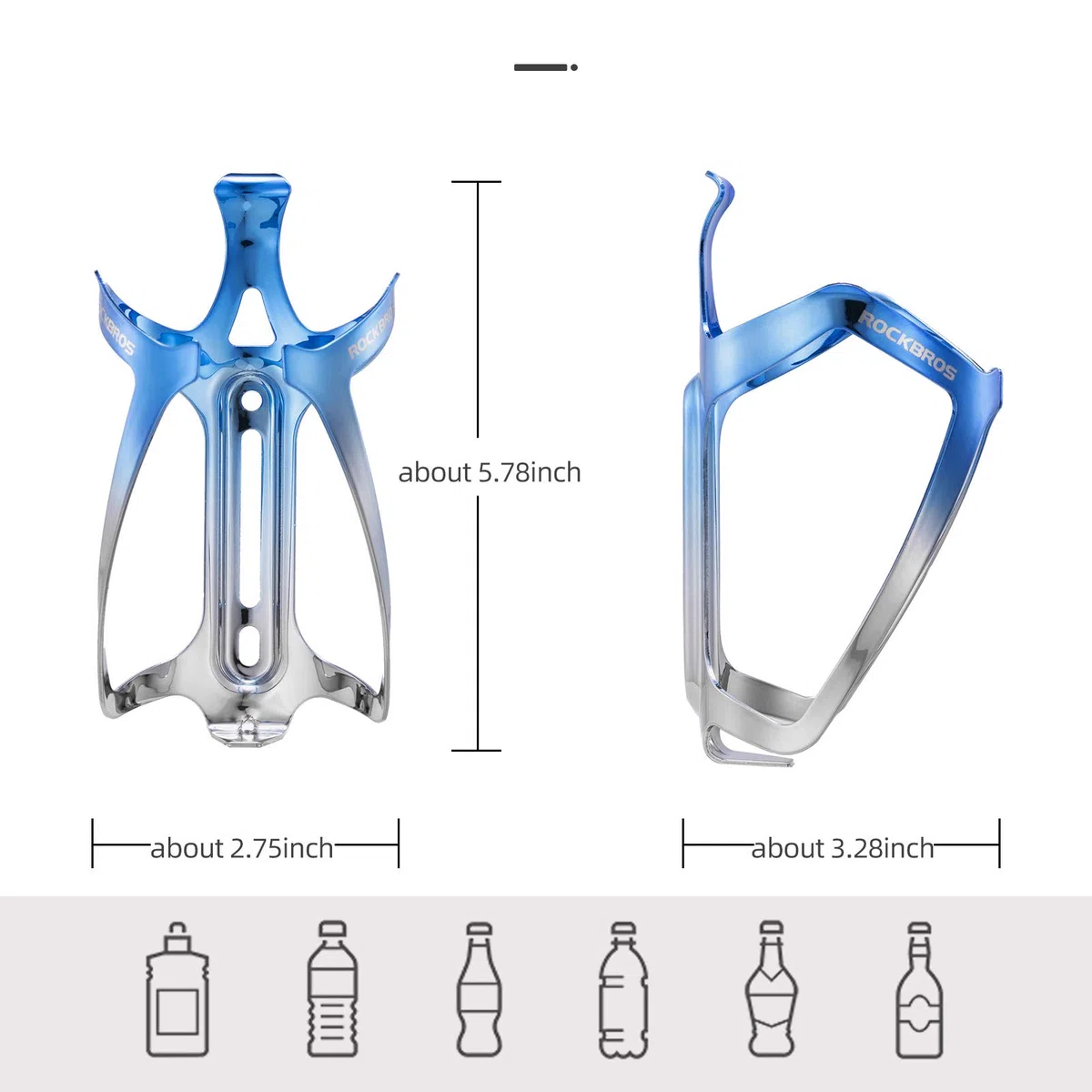 ROCKBROS Portabidón Bicicleta Soporte Botella de Aluminio para Ciclismo MTB Bicicleta Carretera