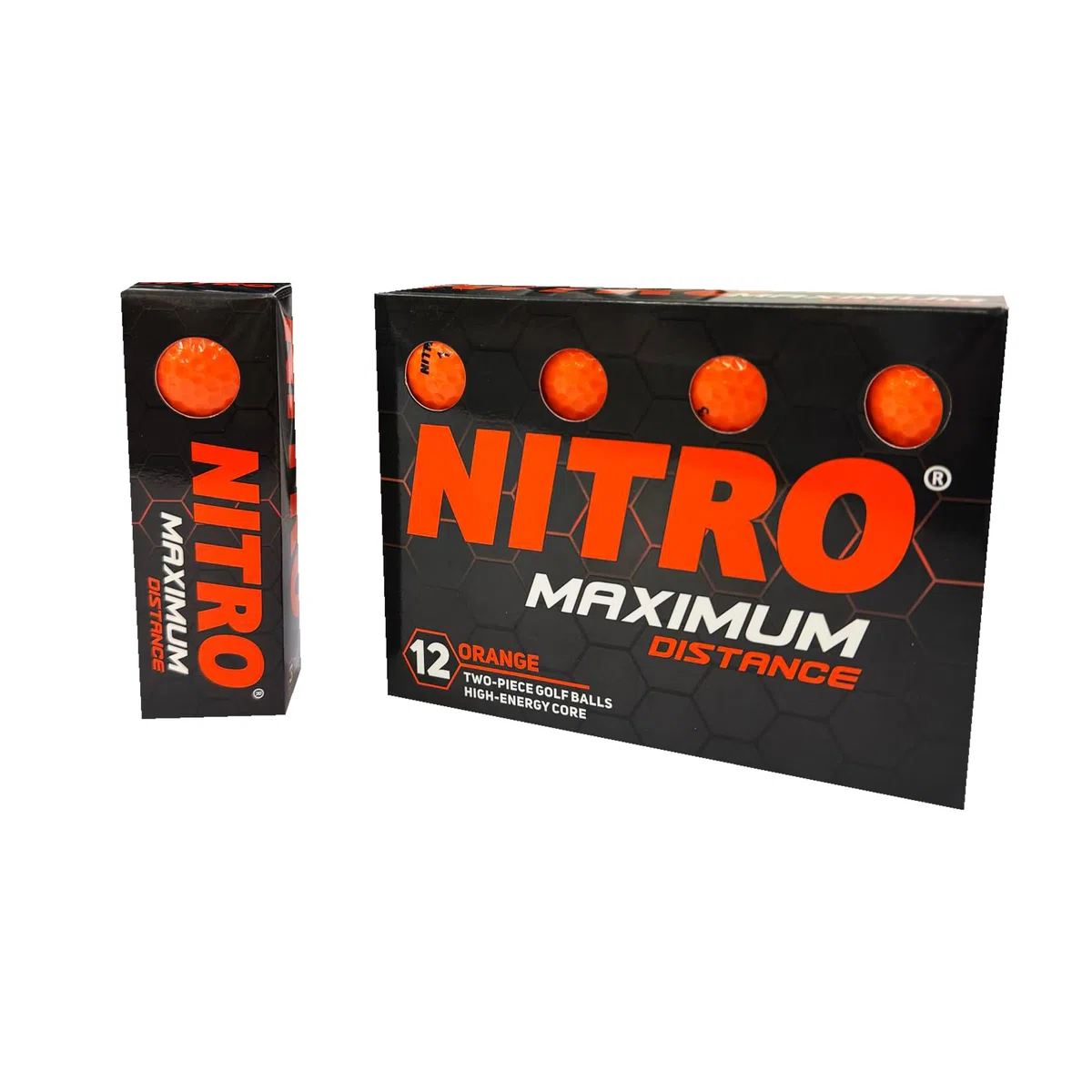 Nitro Maximum Distance Pelotas de Golf de máxima Distancia (Paquete de 12), Color Amarillo Unisex Adulto