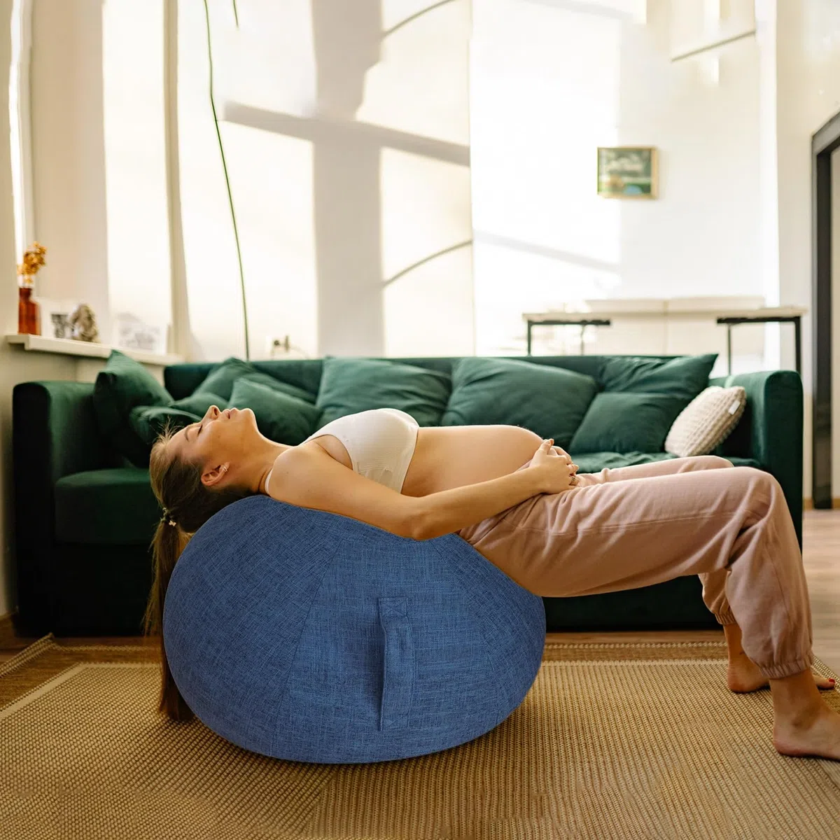 Funda para Pelota de Pilates Grande Aplicable Fitball Pelota Yoga Pelota de Pilates para Embarazadas Elegante, Duradero y Cómodo【No Incluye Bolas】