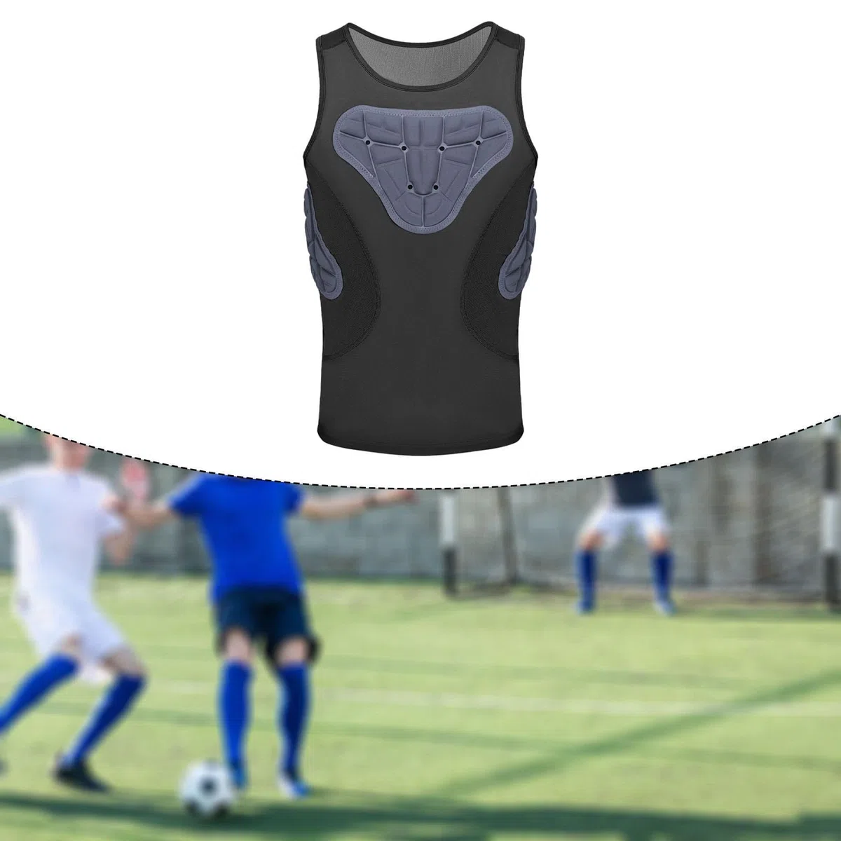 Chaleco acolchado para hombre, chaleco protector de costillas para entrenamiento, sin mangas, protección de pecho para patineta, rugby, baloncesto